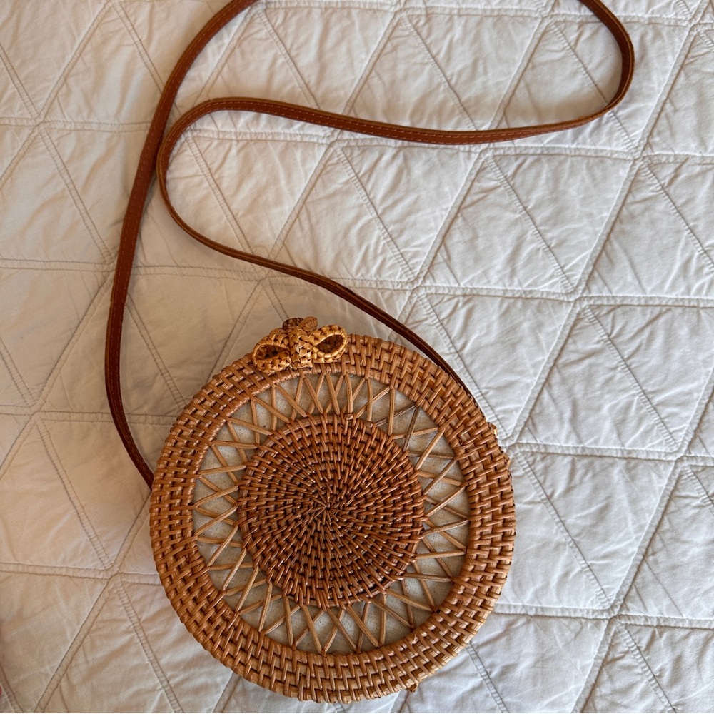 & Other Stories Brown Woven Crossbody Bag